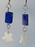 Lapis with Mother of Pearl Star Earrings